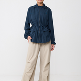 Neo Windbreaker Top in Charcoal Blue