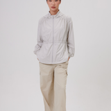 Nyla Cinched Windbreaker in Light Grey