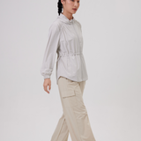 Nyla Cinched Windbreaker in Light Grey
