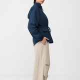 Neo Windbreaker Top in Charcoal Blue