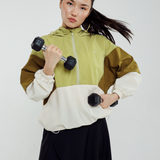 Sabine Tri Colour Windbreaker in Olive