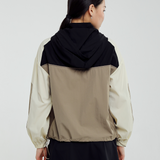 Renata Tri-Colour Windbreaker in Deep Taupe