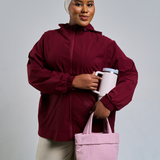 Thara Boxy Windbreaker in Maroon