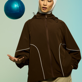 Talia Dynamic Windbreaker in Dark Brown