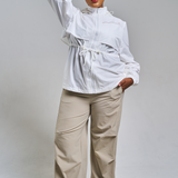 Megan Trench Windbreaker in White