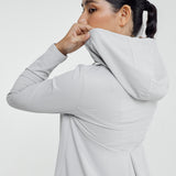 Hailey Running Top Hoodie in Grey