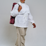 Megan Trench Windbreaker in White