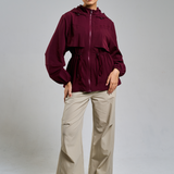 Megan Trench Windbreaker in Burgundy
