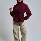 Neo Windbreaker Top in Burgundy