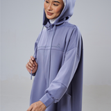 Natalia Hoodie Dress in Dusty Blue