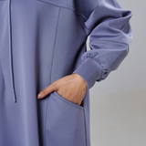 Natalia Hoodie Dress in Dusty Blue