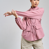 Neo Windbreaker Top in Dusty Pink