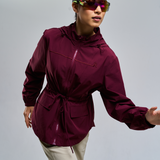 Neo Windbreaker Top in Burgundy