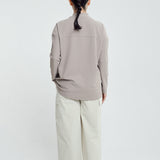 Lily Basic Ribbed Top in Taupe