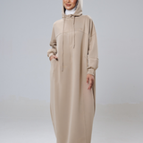 Natalia Hoodie Dress in Khaki