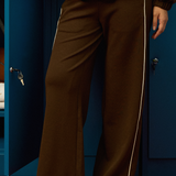 Thea Straight Cut Pants in Dark Brown
