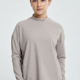 Lily Basic Ribbed Top in Taupe