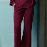 Edith Bootcut Pants in Burgundy