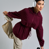 Megan Trench Windbreaker in Burgundy