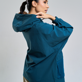 Thara Boxy Windbreaker in Teal Blue