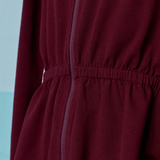 Thea Drop Shoulder Cinched Waist Hoodie in Maroon