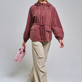 Neo Windbreaker Top in Pink Rose
