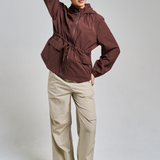 Neo Windbreaker Top in Rose Gold