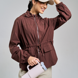 Neo Windbreaker Top in Rose Gold