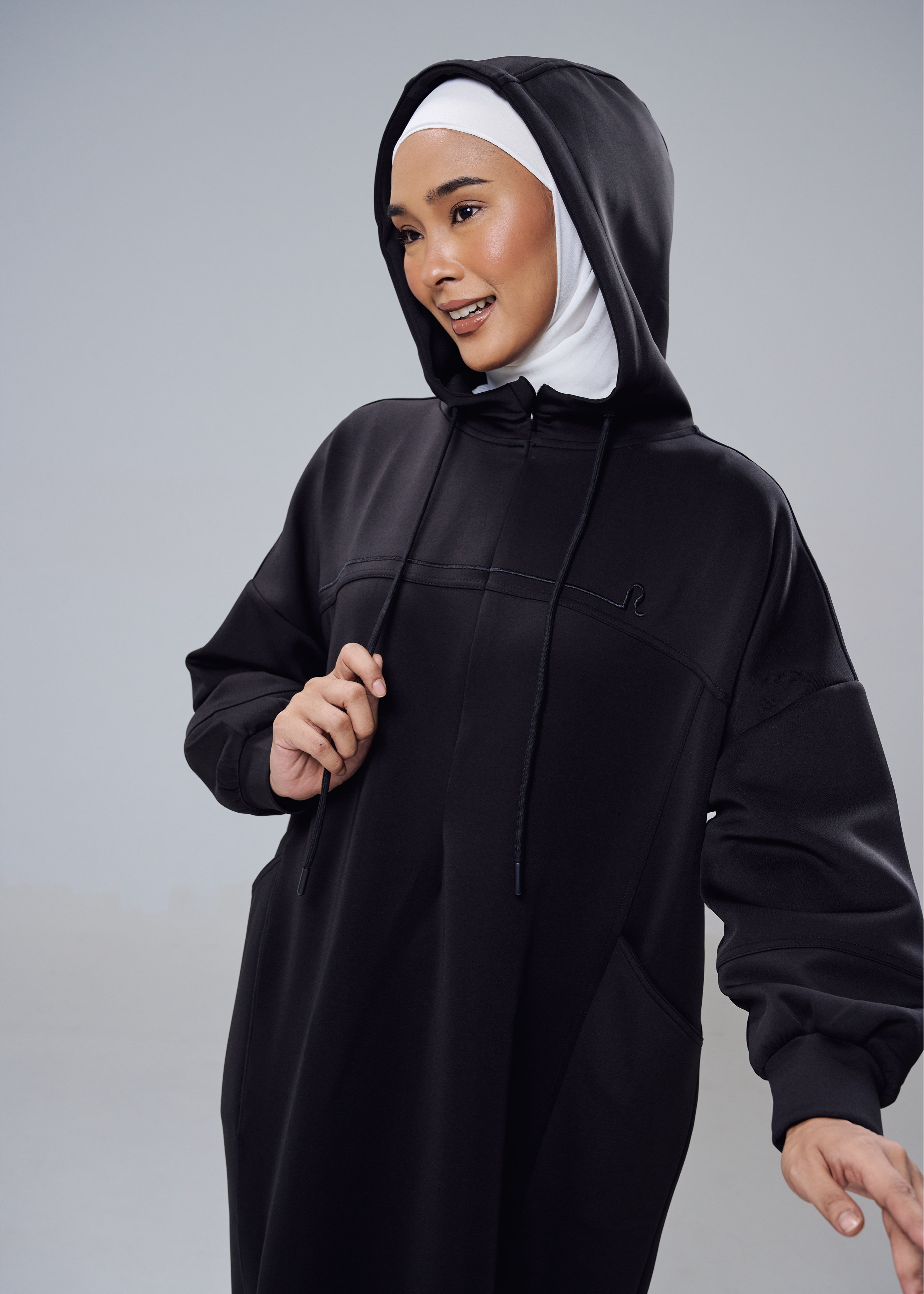 Natalia Hoodie Dress in Black NADA Natalia Hoodie Dress in Black NADA