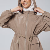 Neo Windbreaker Top in Brown