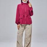 Neo Windbreaker Top in Magenta