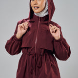 Megan Trench Windbreaker in Burgundy