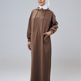 Natalia Hoodie Dress in Dark Brown