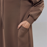 Natalia Hoodie Dress in Dark Brown