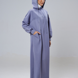 Natalia Hoodie Dress in Dusty Blue