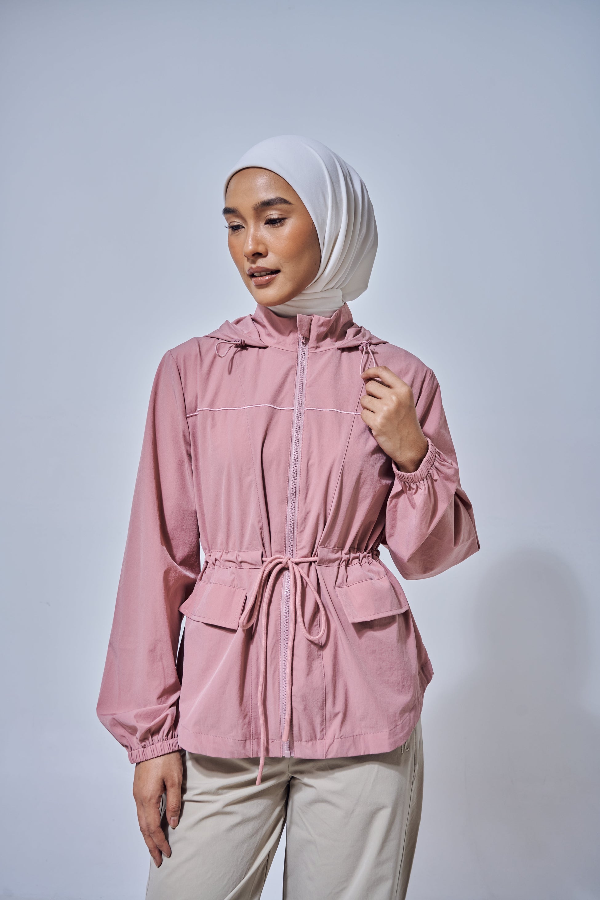 Neo Windbreaker Top in Dusty Blue main image 1