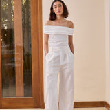 Odette Linen Pants in Off-white