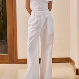 Odette Linen Pants in Off-white