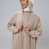 Natalia Hoodie Dress in Khaki