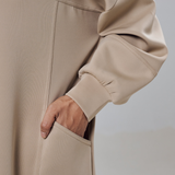 Natalia Hoodie Dress in Khaki