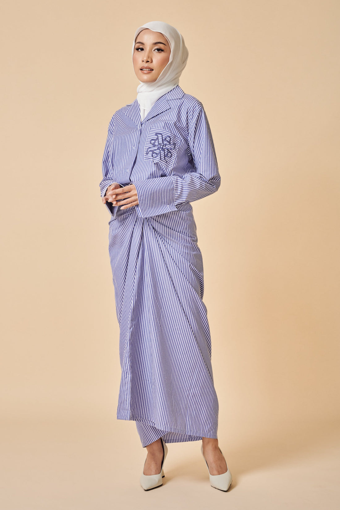 Laurel Stripe Pario set in Blue