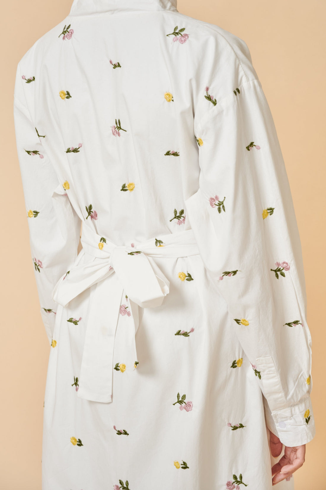 Alana Button down Dress in Daisy White