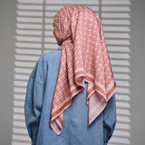 Daylight Twill Satin Monogram Scarf in Peachy