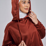 Natalie Hoodie Dress in Brick Red