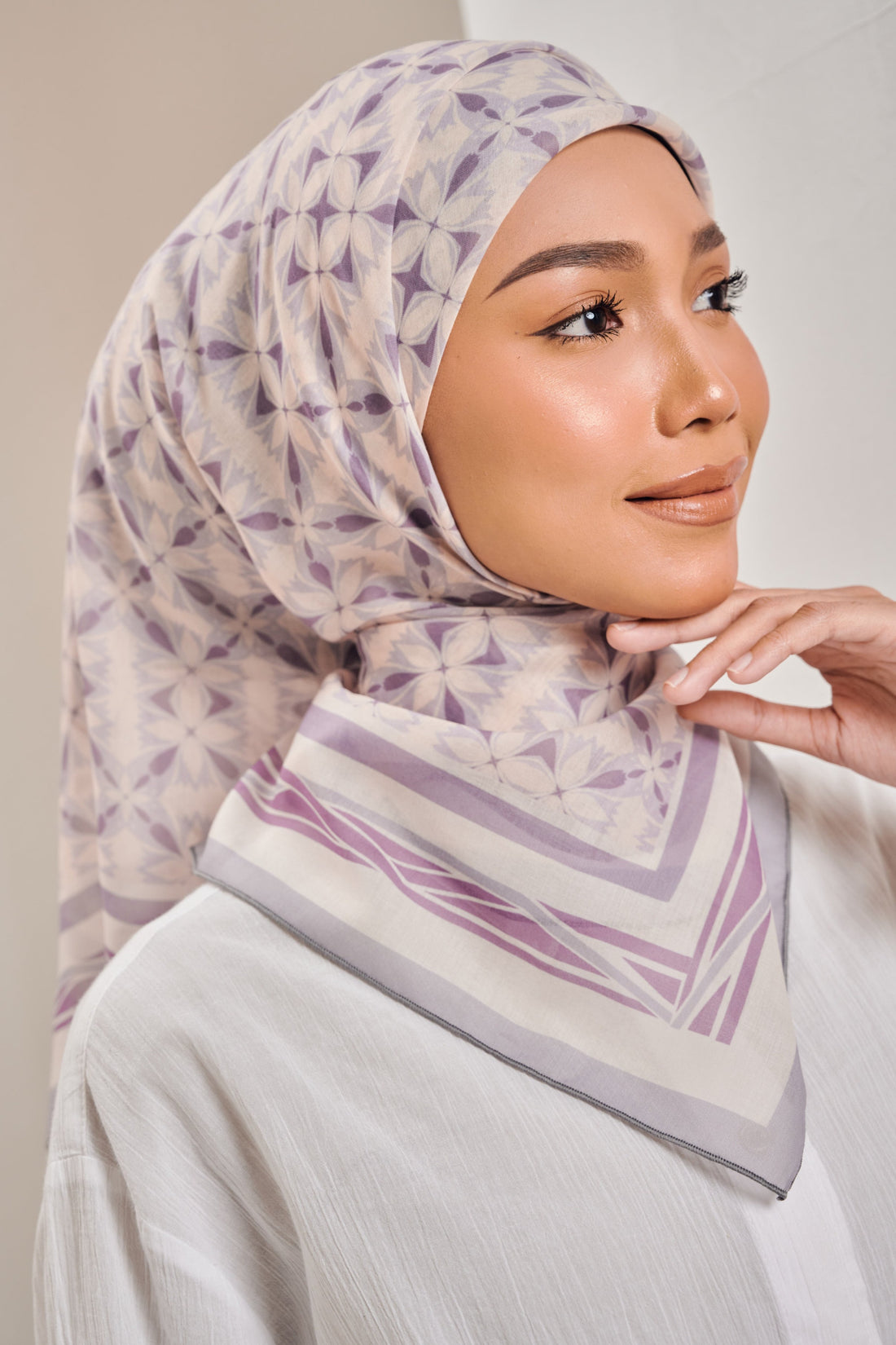 Grace monogram scarves in Lavender – NADA IDENTITY