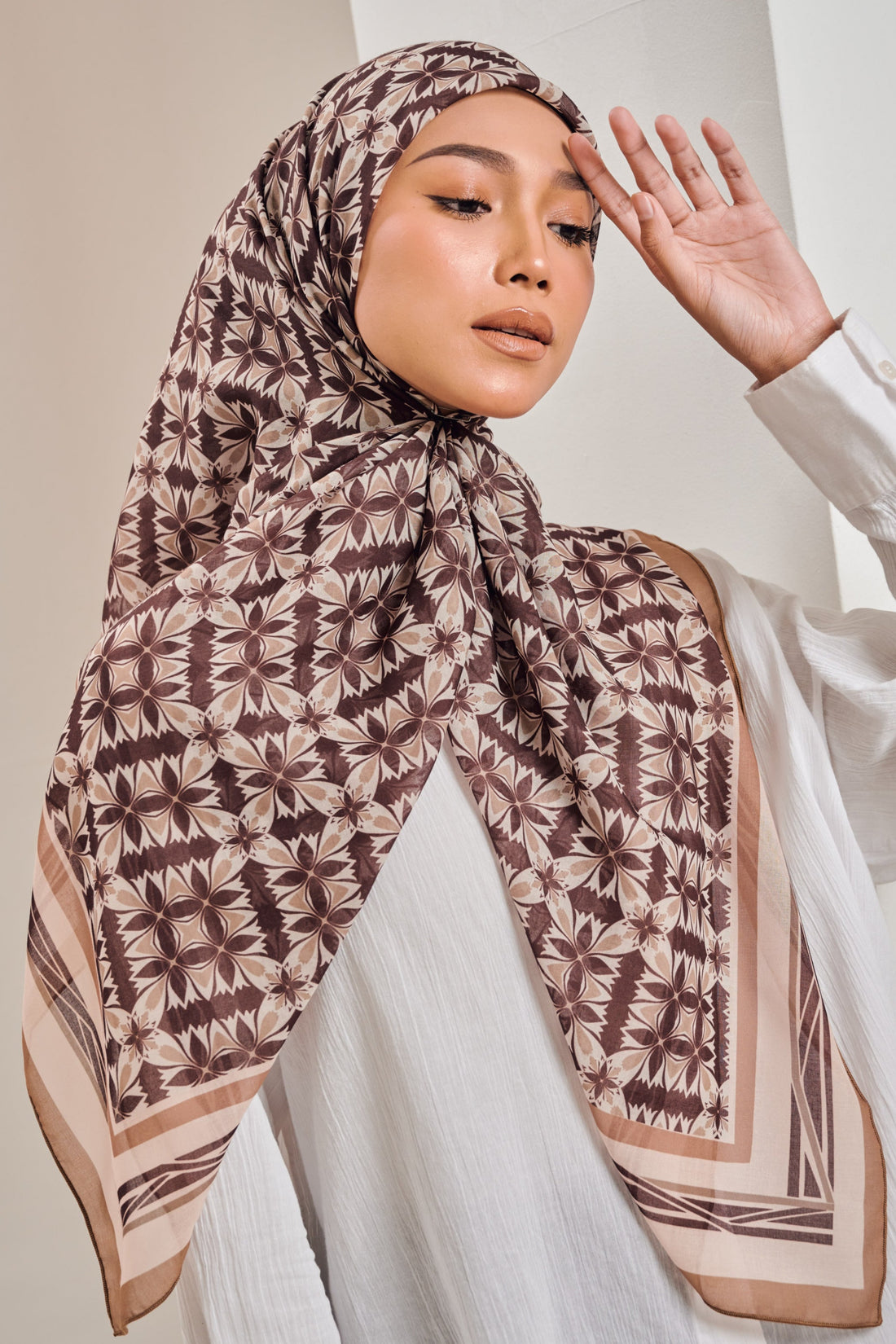 Grace monogram scarves in Brown – NADA IDENTITY