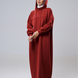 Natalia Hoodie Dress in Red