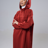 Natalia Hoodie Dress in Red