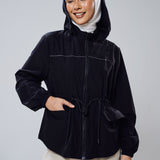 Neo Windbreaker Top in Black