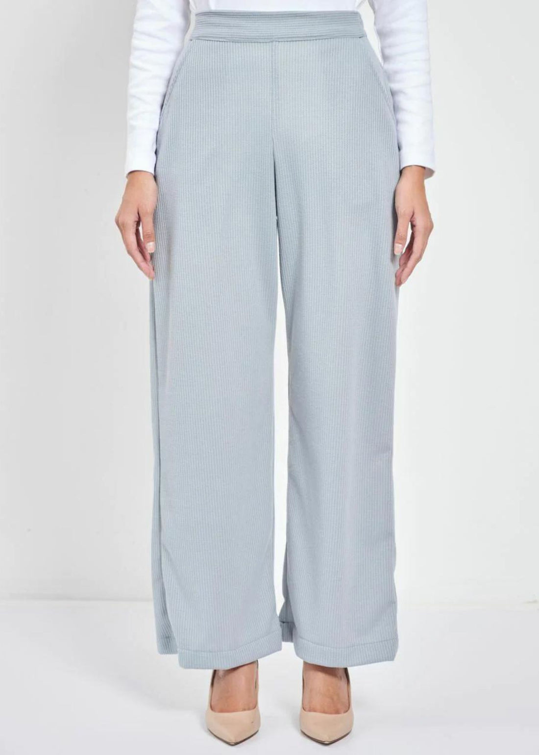 DONNA Straight Cut Pants in Baby Blue